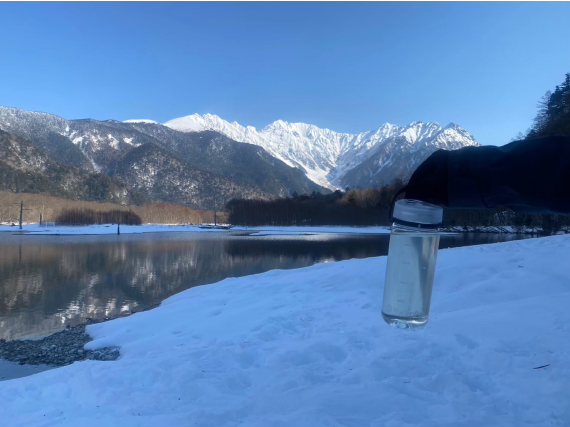 雪の上高地ハイク